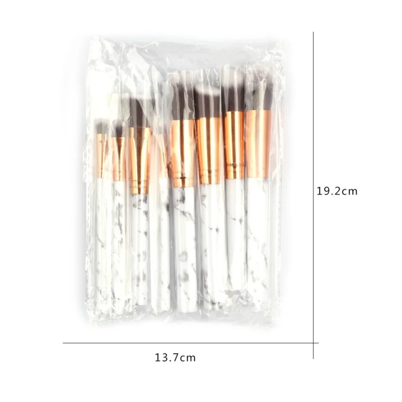 

New New 10pcs Marble Pattern Makeup Brush for Cosmetic Powder Foundation Eyeshadow Lip Make up Brushes Set -