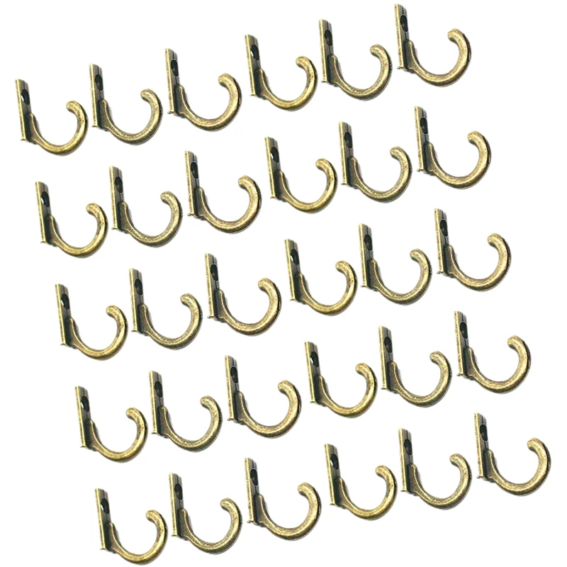 

30pc Vintage Bronze Wall Mounted Single Hook Hangers (A)