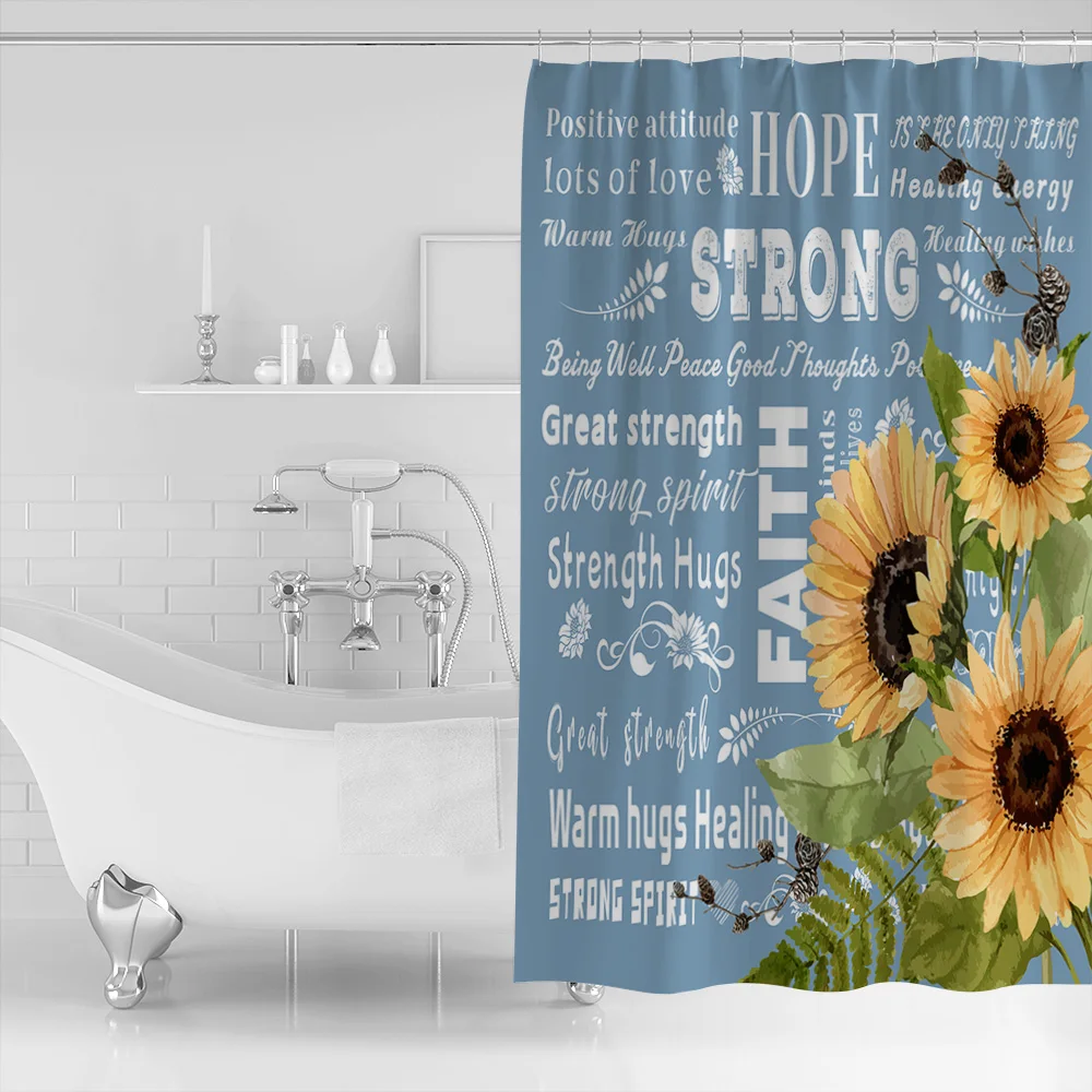 Warm Embrace Positive Energy Therapy Shower Curtain Bathroom Decor Fabric Farmhouse | Дом и сад