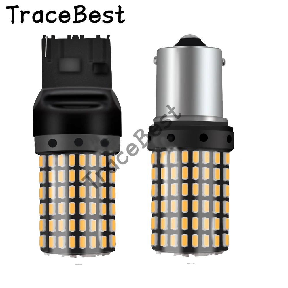 TraceBest 1X 12V 24V Белый 1156 P21W Ba15s 3014 144SMD светодиодный стоп сигнал задних фонарей