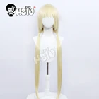 Парик для косплея Kon из аниме Kemono Jihen, брендовый светильник-желтый длинный парик с двойным хвостом для вечеринки на Хэллоуин, с бесплатной шапочкой