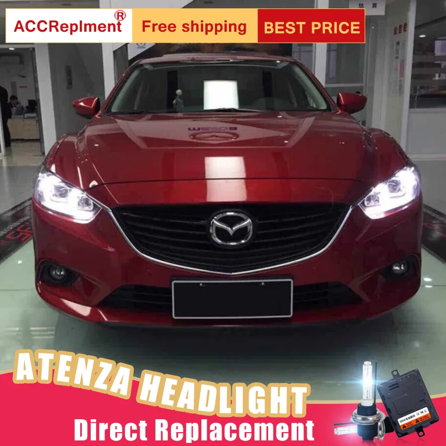 2 шт. светодиодный фары для Mazda 6 Atenza 2014 2015 автомобильный фонарь ангельские глазки