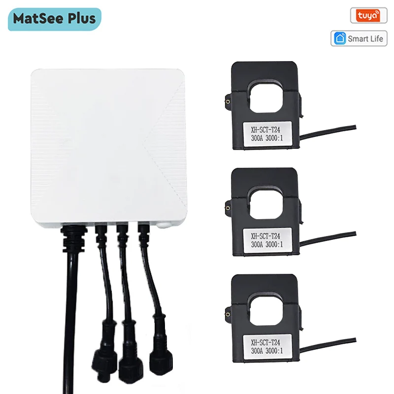 Однофазный счетчик энергии Wi-Fi Tuya Smart Life с трансформатором тока Power Clamp 300A 200A 80A