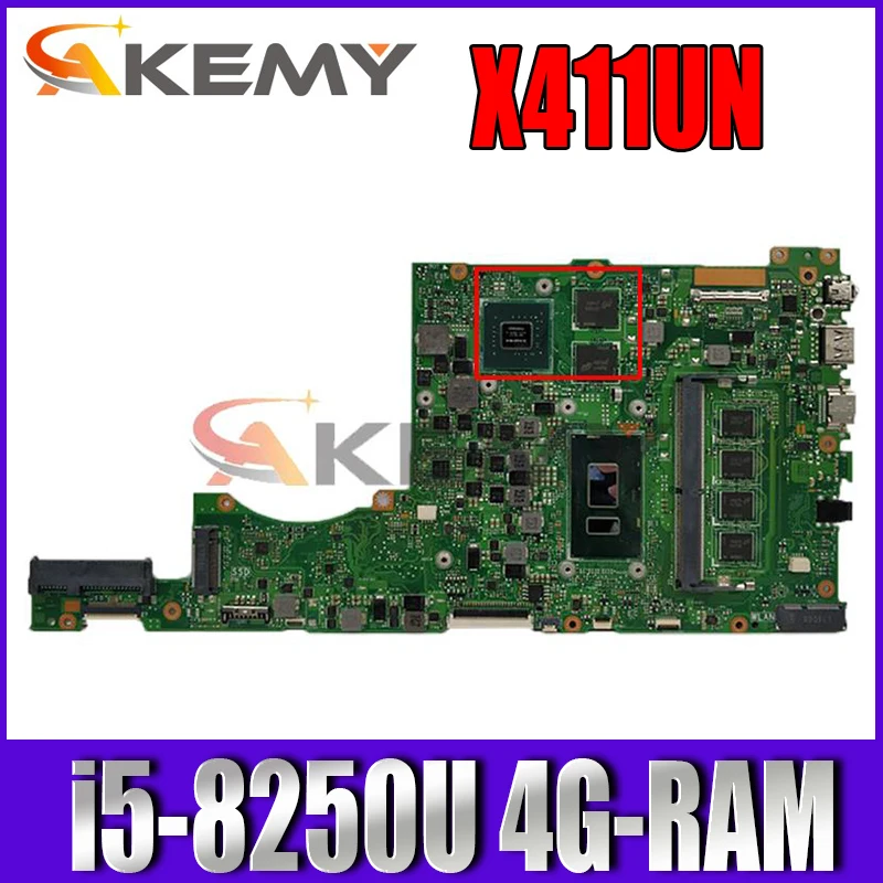 

For ASUS Vivobook S14 Mainboard X411UN X411UNV X411UQ X411UA X411U Laptop motherboard Motherboard i5-8250U MX150 GPU 4GB-RAM