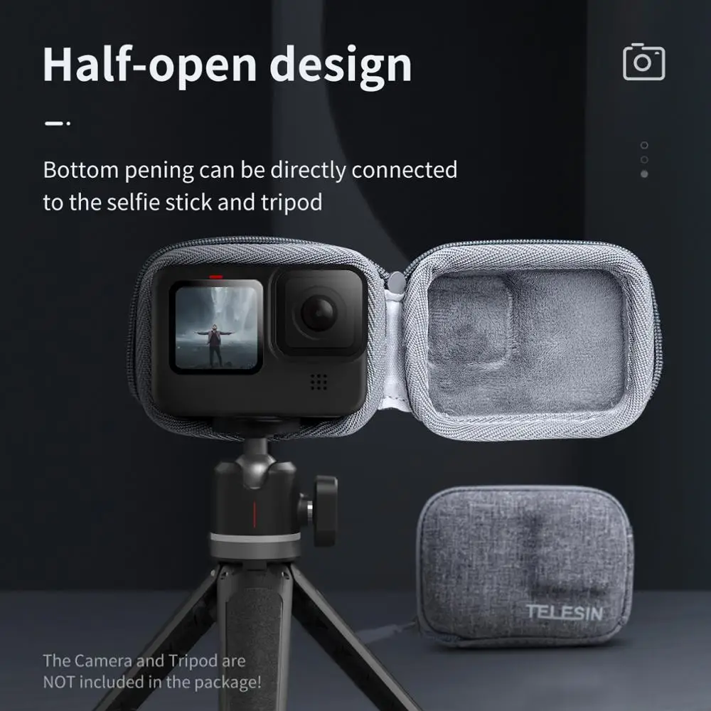 Мини-сумка TELESIN для хранения Hero 10 9 Полуоткрытая быстросъемная сумка 2 шт. боковая