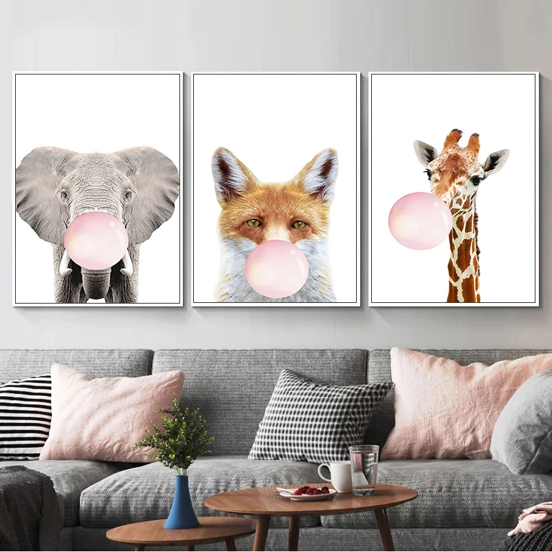 

RUOPOTY 3PC Frame DIY Painting By Numbers Blowing Bubbles Deer Picture By Numbers For Home Decor Diy Gift