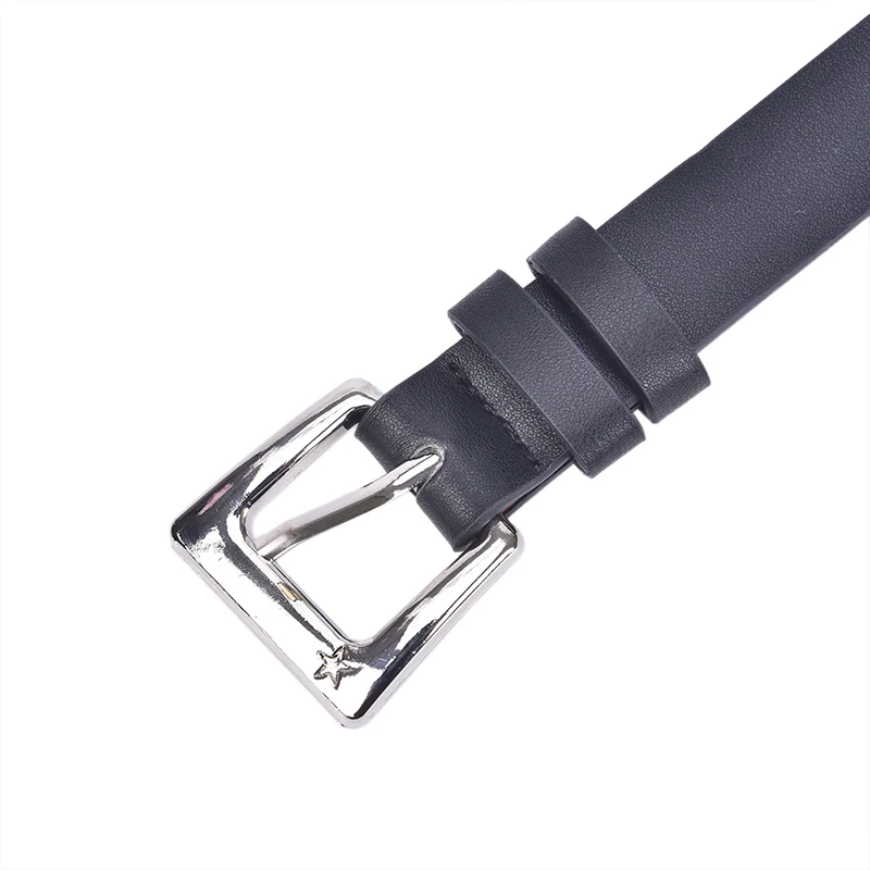 

1pc Women Leather Belt Women's Fashion Wild Solid Color Belt Alloy Square Buckle Inlaid Rhinestone Decoration Sweet Style Belt
