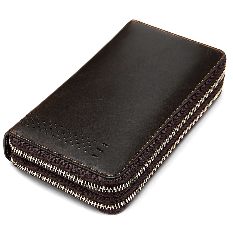 Роскошный модный мужской кошелек из натуральной кожи тонкий длинный клатч с