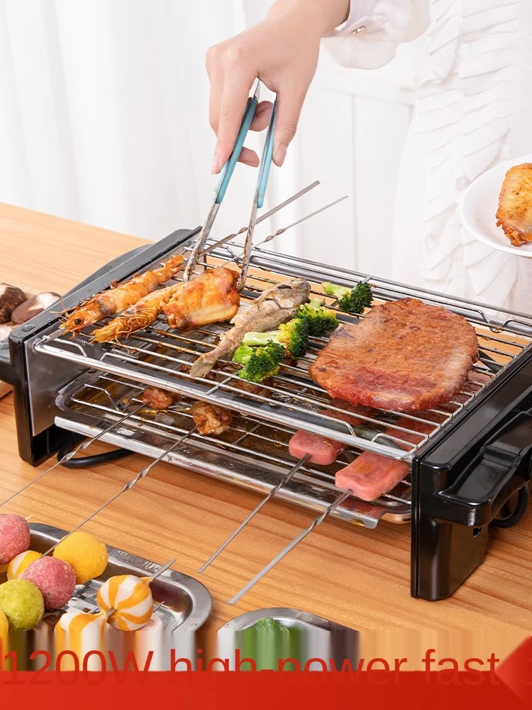 구매 전기 바베큐 그릴 무연 바베큐 그릴 가정용 전기 오븐 Satay 실내 바베큐 용품 전기 베이킹 팬