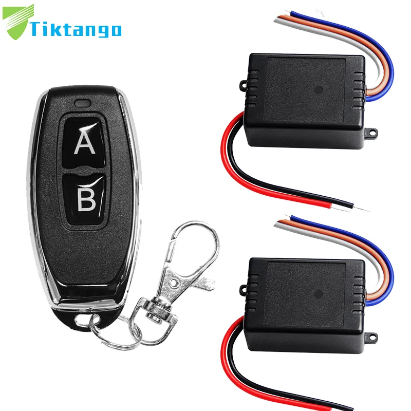 

Tiktango DC 6V 12V 24V 1CH Wireless RF 433Mhz Remote Control door Lamp Light Controller 1 Relay receiver module+2CH Transmitter