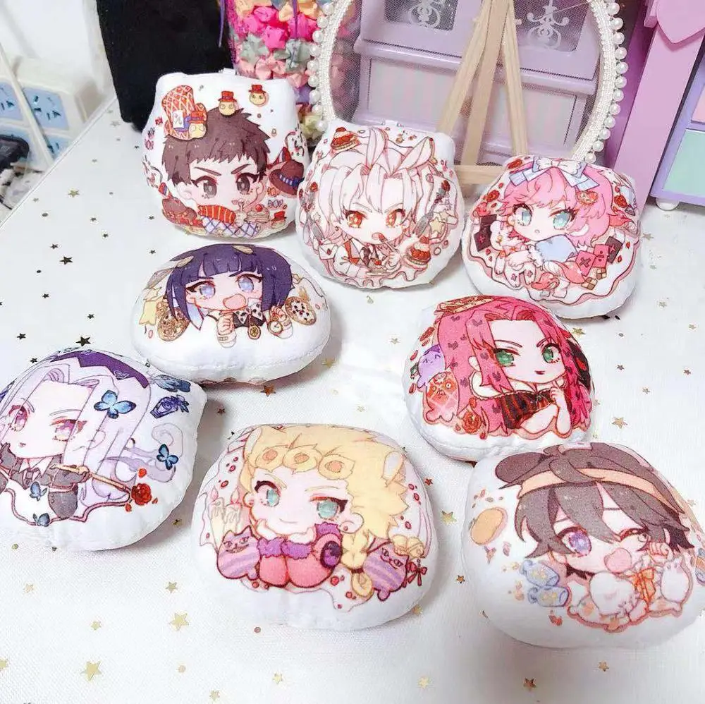 

Anime JOJO's Bizarre Adventure Golden Wind Kujo Jotaro Giorno Kakyoin Cosplay Plush Dolls Toy Dango Keychain Pendant Gifts