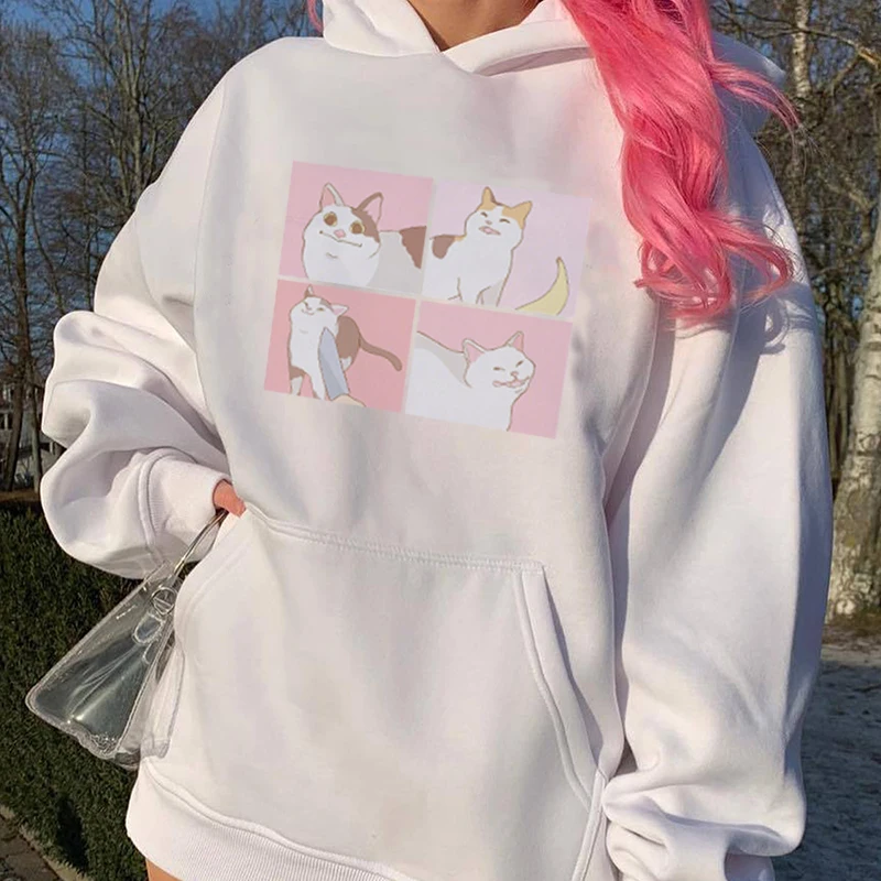 

Women Loose Fitting Sweatshirt Harajuku Casual Style Oversized Hoodies Winter Kawaii Cartoon Printed Tops Lovely Girl Streetwear