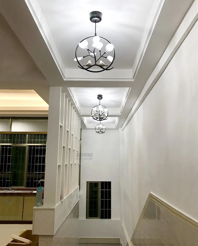 Household LED Nordic balcony lamp modern minimalist creative bar cloakroom home lighting corridor aisle bird porch chandelier |