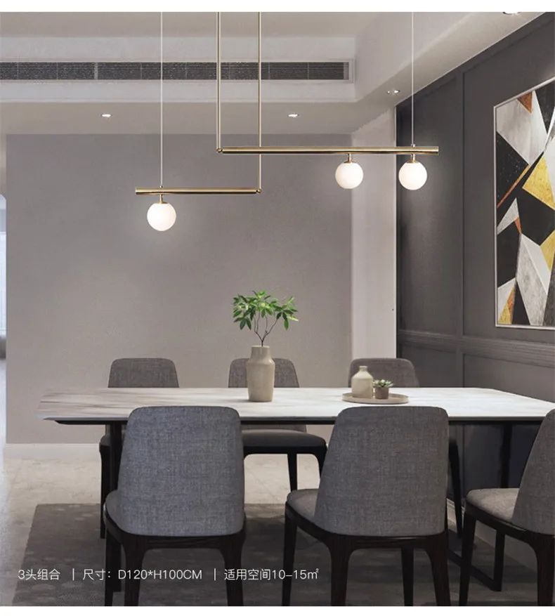 Nordic Modern Led E14 Straight Chandelier For Dining Room Brush Gold Hanging Chandelier Lighting Lustre Indoor Light Lamparas