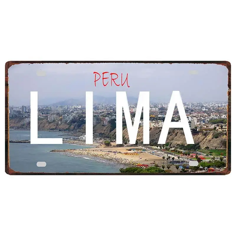 Перу Лима Cusco винтажный дорожный металлический постер пейзаж декоративные знаки
