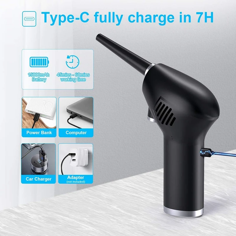 

Cordless Keyboard Sucker Air Dust Collector, Used for Computer Cleaning,36000RPM, Rechargeable 6000MAh Battery, for Keyboard Deb