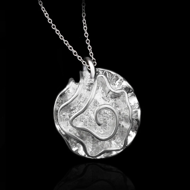 

Модное ожерелье с подвеской в виде розы для женщин ожерелья и подвески серебряного цвета ювелирные изделия подвески ювелирные изделия опто...