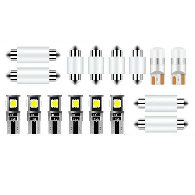 

16 шт. для Ford F250 F350 1998-2017 Белый T10 3030SMD светодиодные лампы подсветильник номерного знака 6000K Внутреннее освещение комплект s