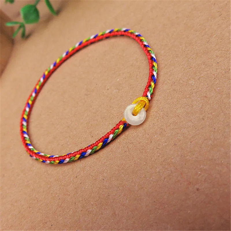 Распродажа красная веревка для девушек нить браслет на удачу женщин и мужчин