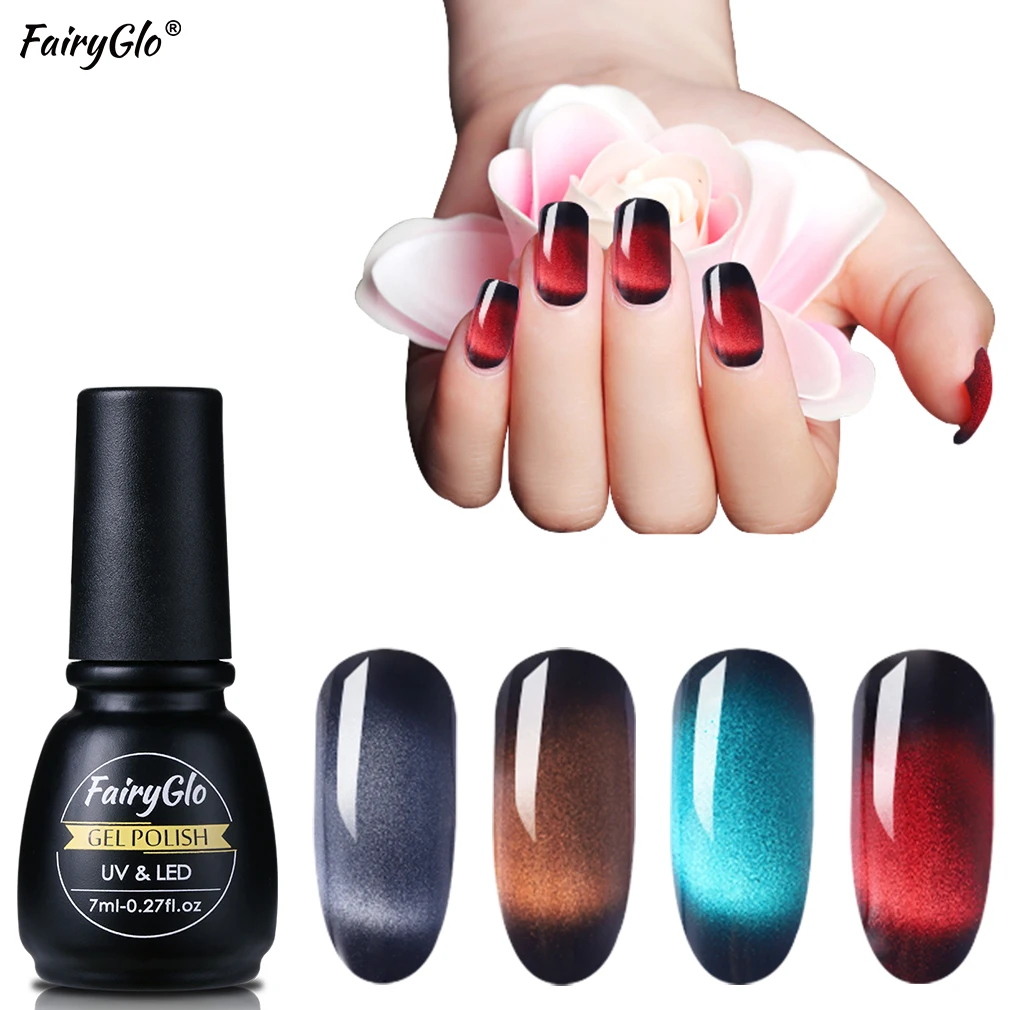 FairyGlo драгоценный камень 3D кошачий глаз гель лак для ногтей УФ Магнитный Гель-лак
