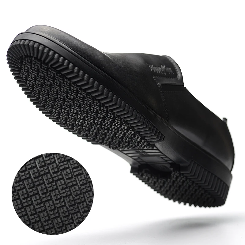 Новинка Черные ботинки Мужская защитная обувь для кухни Нескользящая