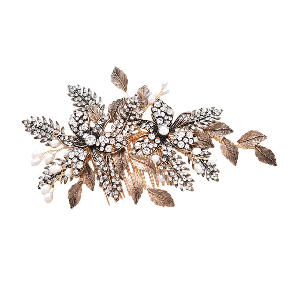 

Bride Hair Combs Pearl Crystal Wedding Hair Combs for Bridal Flower Headpiece Women Bride Hair Ornaments Jewelry Gift