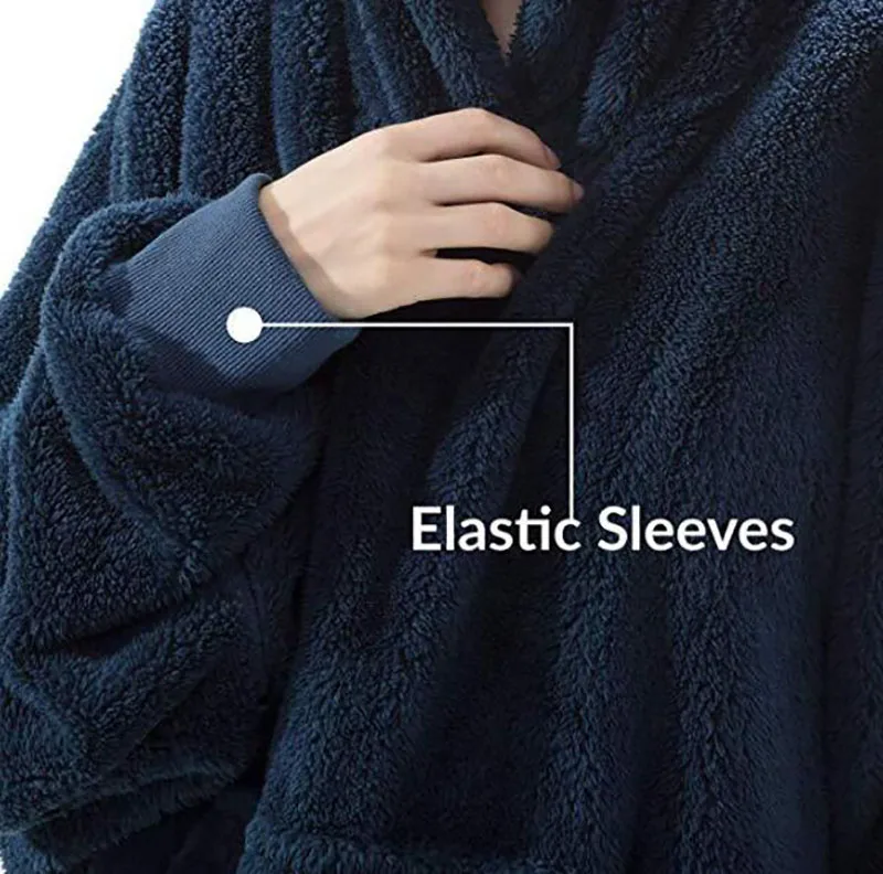Новое Флисовое одеяло с рукавами уличные одеяла капюшоном и карманами теплая