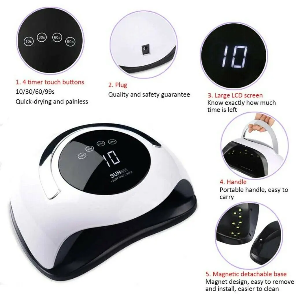 

72w Large Nail Dryer Led Uv Lamp Intelligent Sensor Nail Gel Dry Uv Nail Polish Dryer Nail Lamp Nail Art With 4 Timers