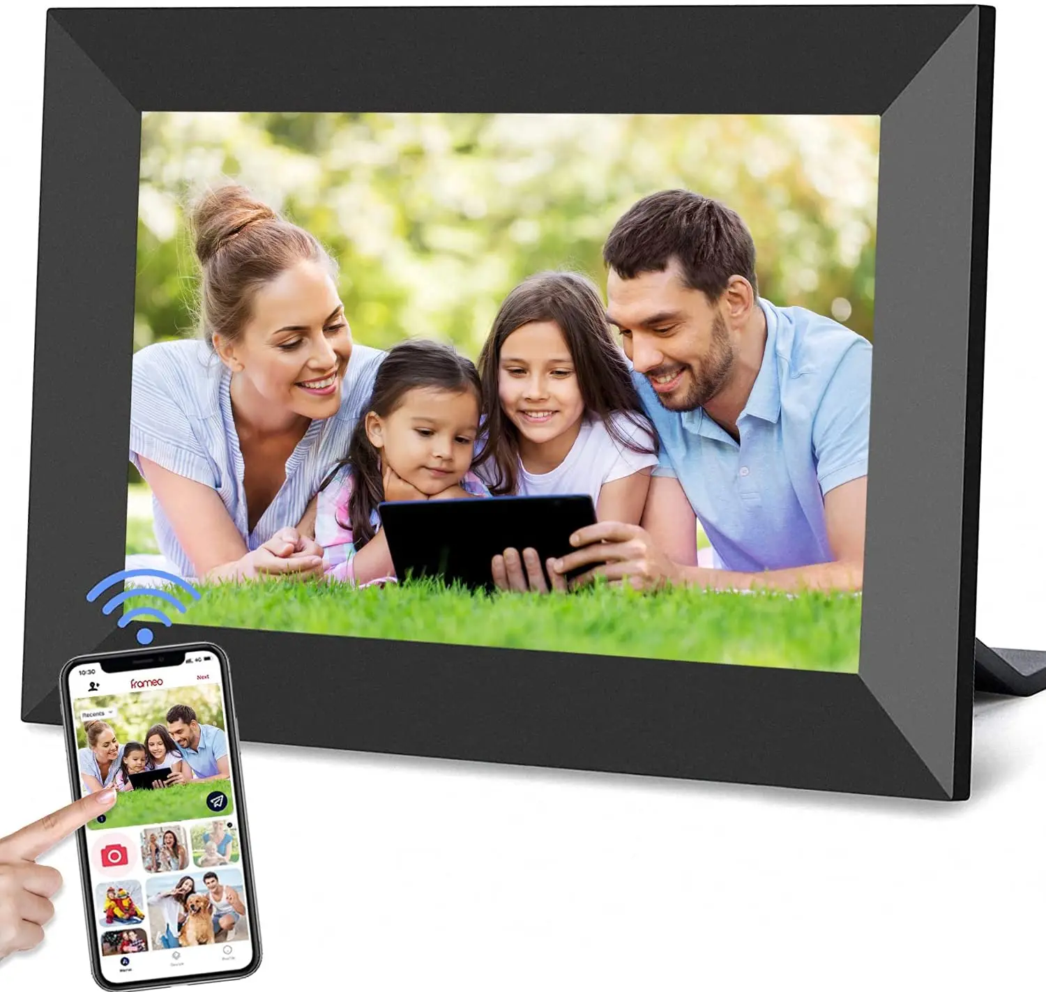 10.1 Inch Smart Digital Picture Frame, Share Video Clips and Photos Instantly via Frameo App