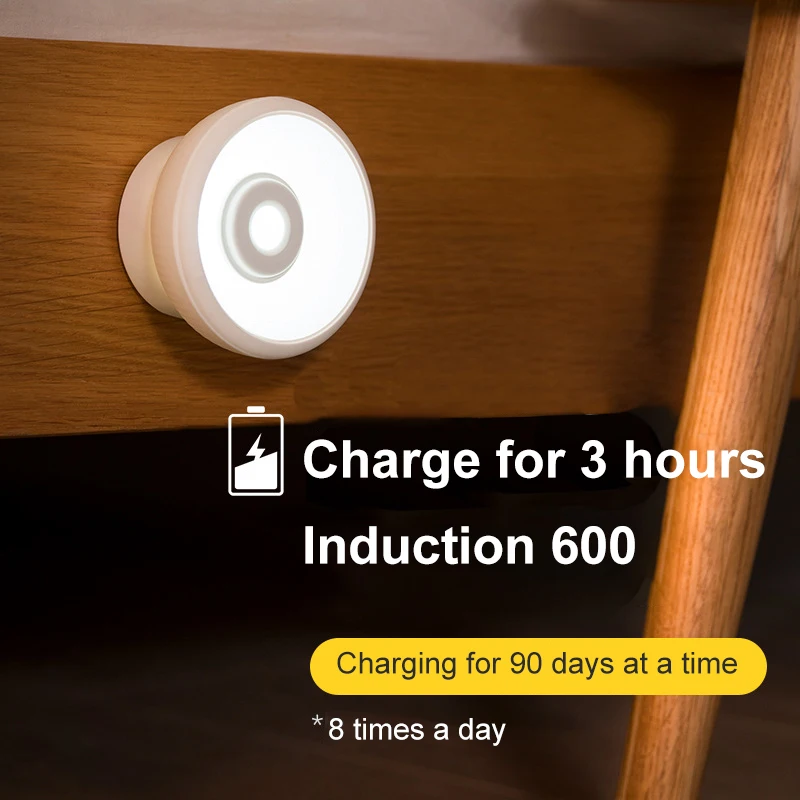 

Беспроводной умный светодиодный ночник с индукционной зарядкой, сенсорный светильник для шкафа с беспроводной зарядкой, Прямая поставка