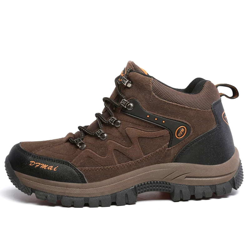 GSL777Dark-Brown Зимние модные мужские ботинки; теплые зимние ботинки; Мужская альпинистская обувь; Мужская обувь; резиновые износостойкие ботинки до щиколотки; защитная обувь - Цвет: GSL777Dark-Brown