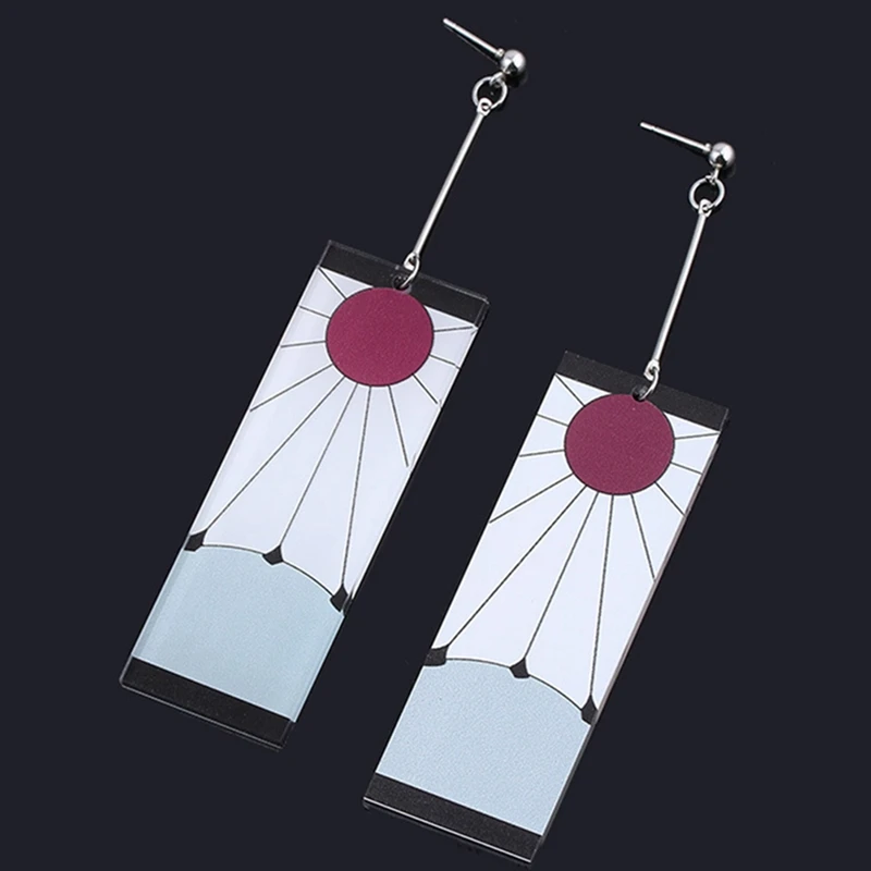 

Anime Acrylic Drop Earrings Demon Slayer Kimetsu No Yaiba Blade Of Ghost Earings for Women Men Cosplay Jewelry Accessories Gift