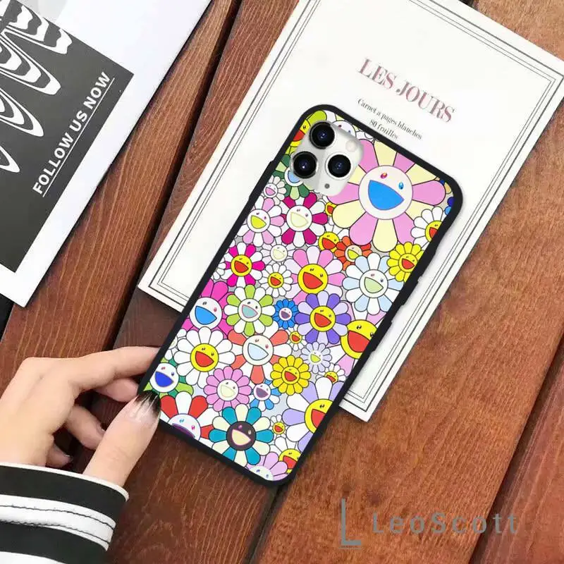 

Funny Smiley Flowers Phone Case for iPhone 11 12 pro XS MAX 8 7 6 6S Plus X 5S SE 2020 XR Soft silicone