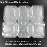 100pcs storage boxes clamshell case universal amd940am4 box plastic protection box cpu 775 1155 1156 for intel ic chipset box