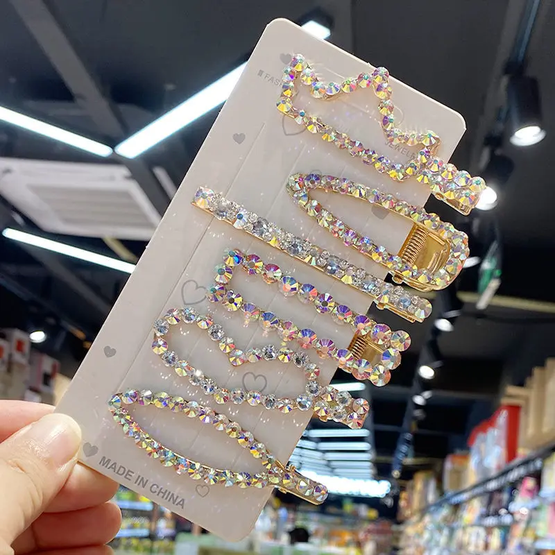 

Hairpin Rhinestone Hollowed Out Crown Rabbit Love Hairpin Diamond Edge Clip Hair Accessories Sweet Girls Duck Beak Clip Trendy