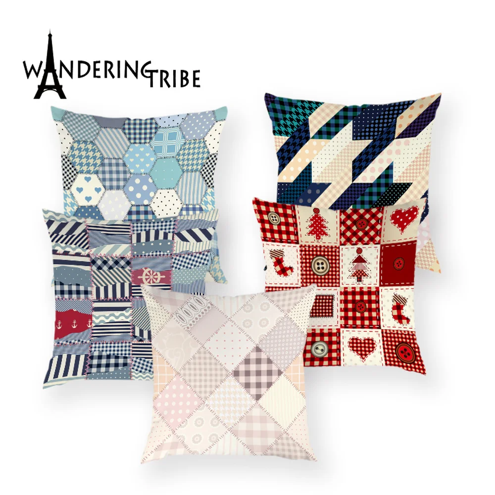 Разноцветные наволочки в скандинавском стиле чехол полоску для рождественской