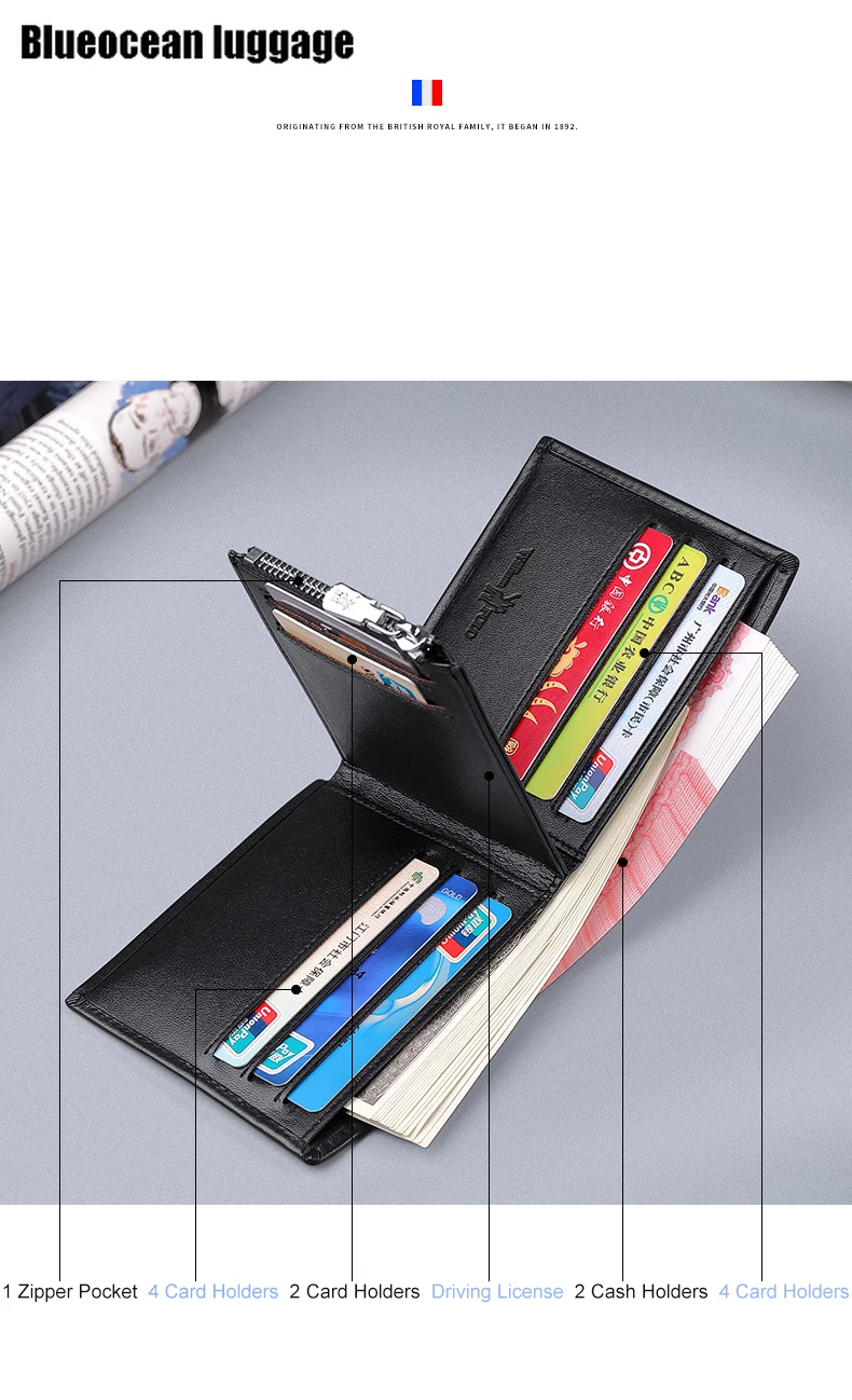

Men's Purse Casual Design Bifold Wallet Brand Short Slim Wallet