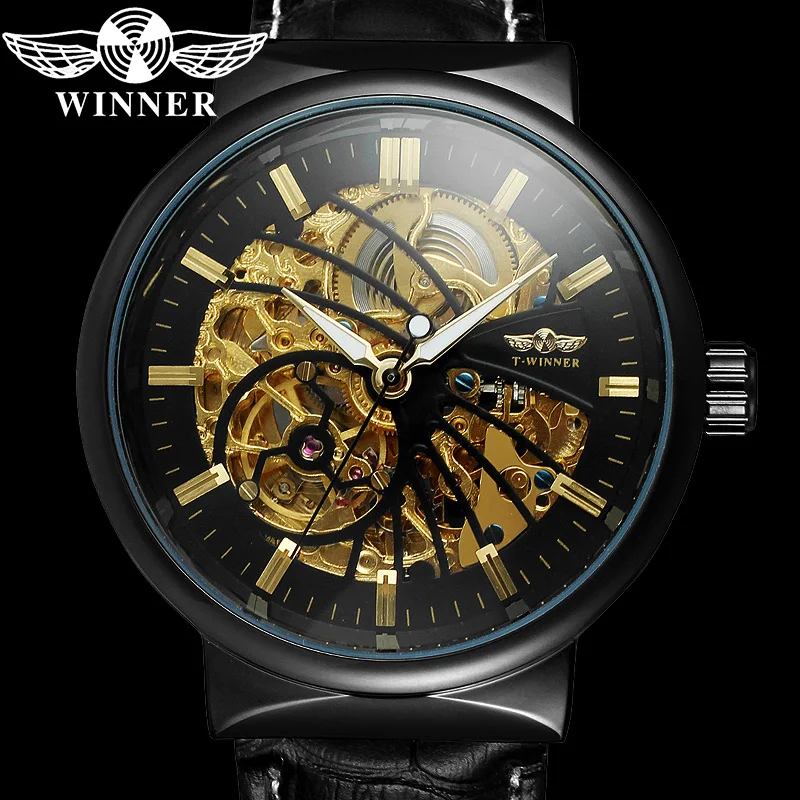 WINNER Automatic Mechanical Men Wristwatch Military Army Sport Male Clock Top Brand Luxury Skeleton Fashion Man Watch Gift 8126 | Наручные
