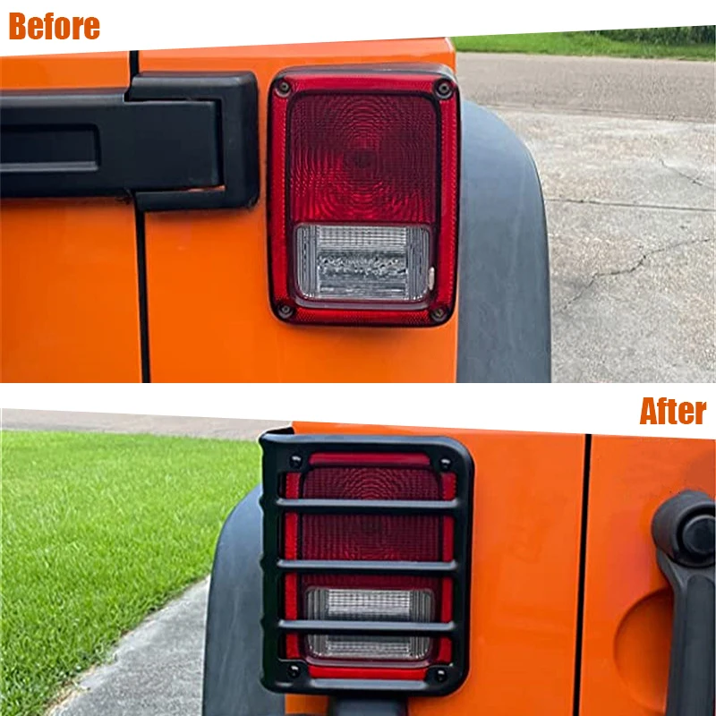 

1Pair Matte Black Car Taillight Cover for Jeep Wrangler JK Unlimited 2007-2018 Rear Tail Light Exterior Accessories Protection