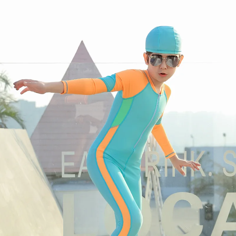 Children Swimwear Long Sleeve Sun Protection Kids Diving Suit 2020 Summer New Quick Dry Bathing Swimming for Big Girls Boys | Детская