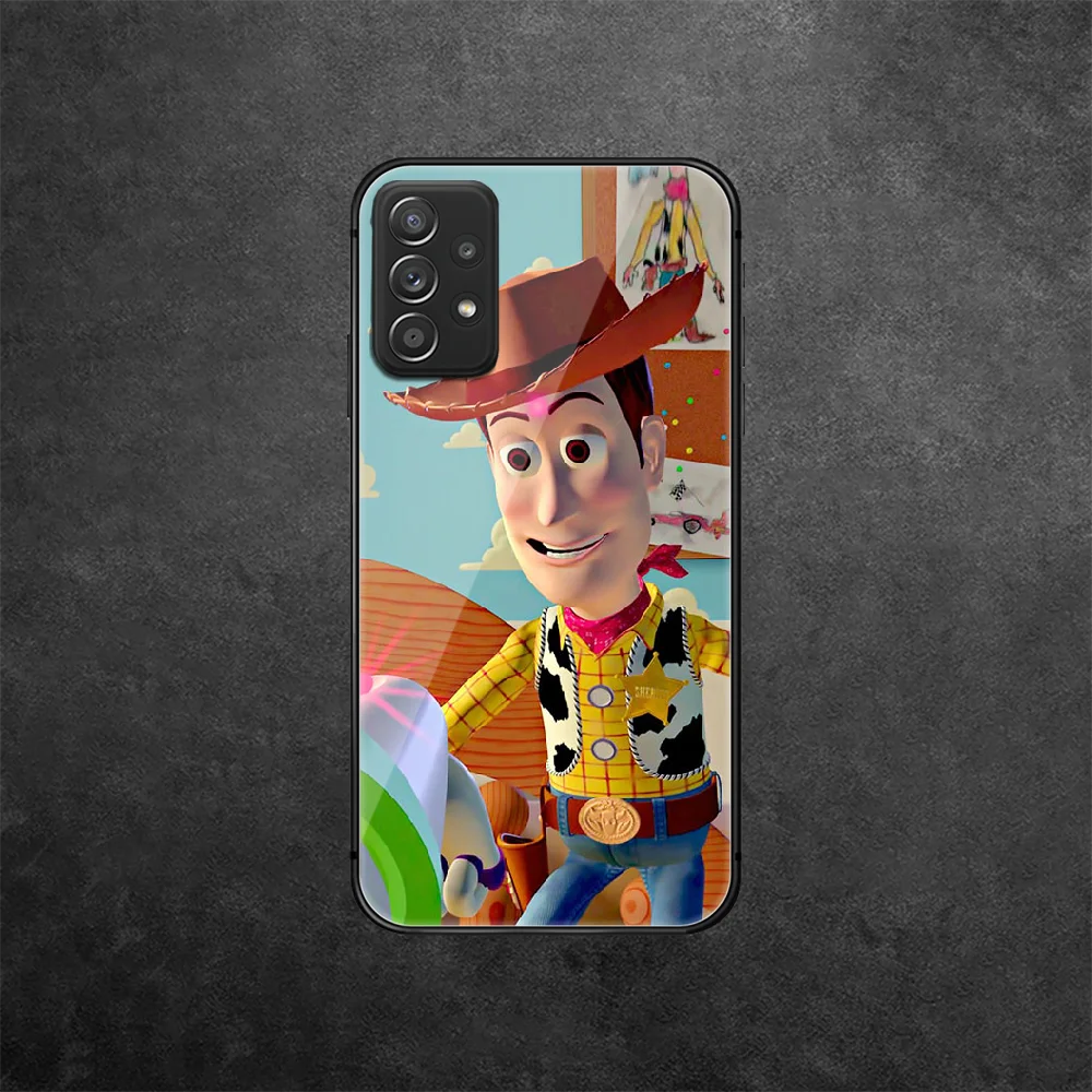 

Toy-Story Tempered Glass Phone Case Cover For Samsung Galaxy A 10 12 20 E 21 30 32 50 40 51 52 70 71 72 S Etui Black Etui