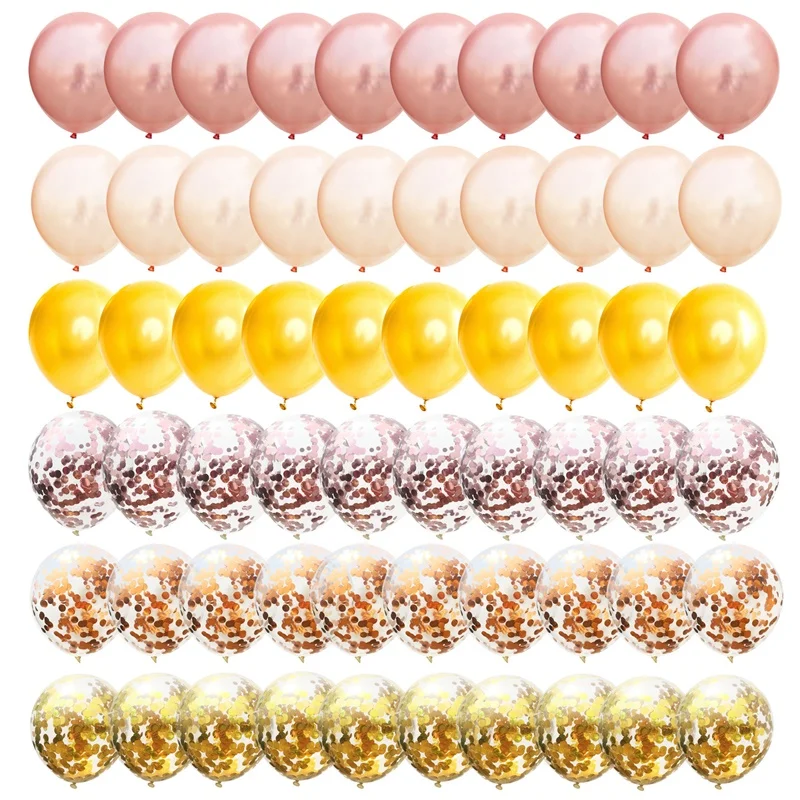 60 шт сплошной цветной латексный шар с блестками набор воздушных шаров