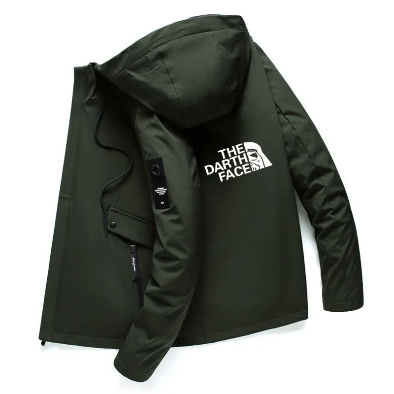 

Spring 2021 fashion casual men's jacket jacket outdoor hiking windproof waterproof zippered hooded oversize coat