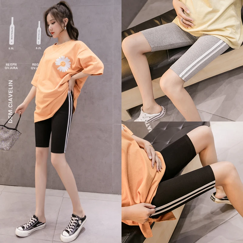 

1353# Summer Thin Maternity Skinny Hot Shorts Elastic Waist Belly Half Pants Clothes for Pregnant Women Pregnancy Casual Legging