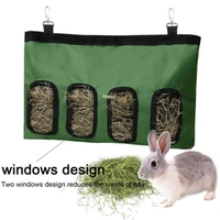 2sizes hay bag hanging pouch feeder holder feeding dispenser container for rabbit guinea pig small animals pet machine washable