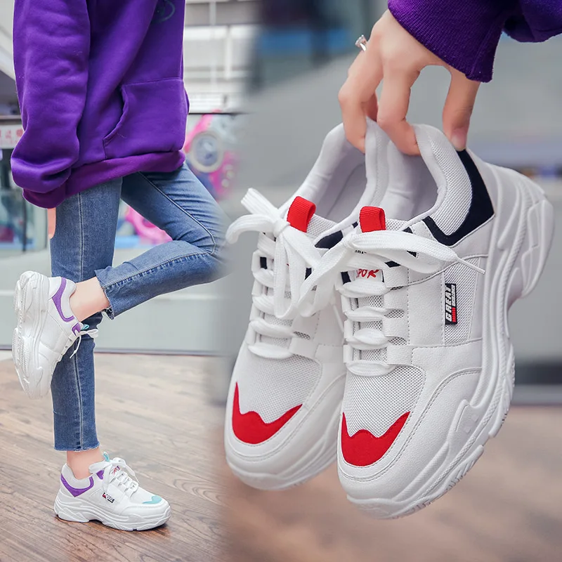 Женские кроссовки на платформе zapatos de mujer повседневные белые дышащие осень