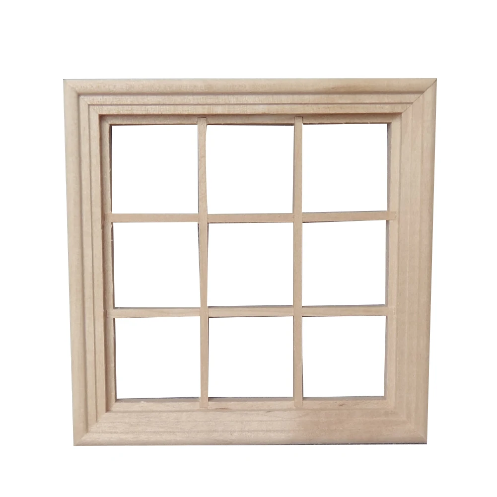 Квадратная деревянная модель окна миниатюрный аксессуар сделай сам для