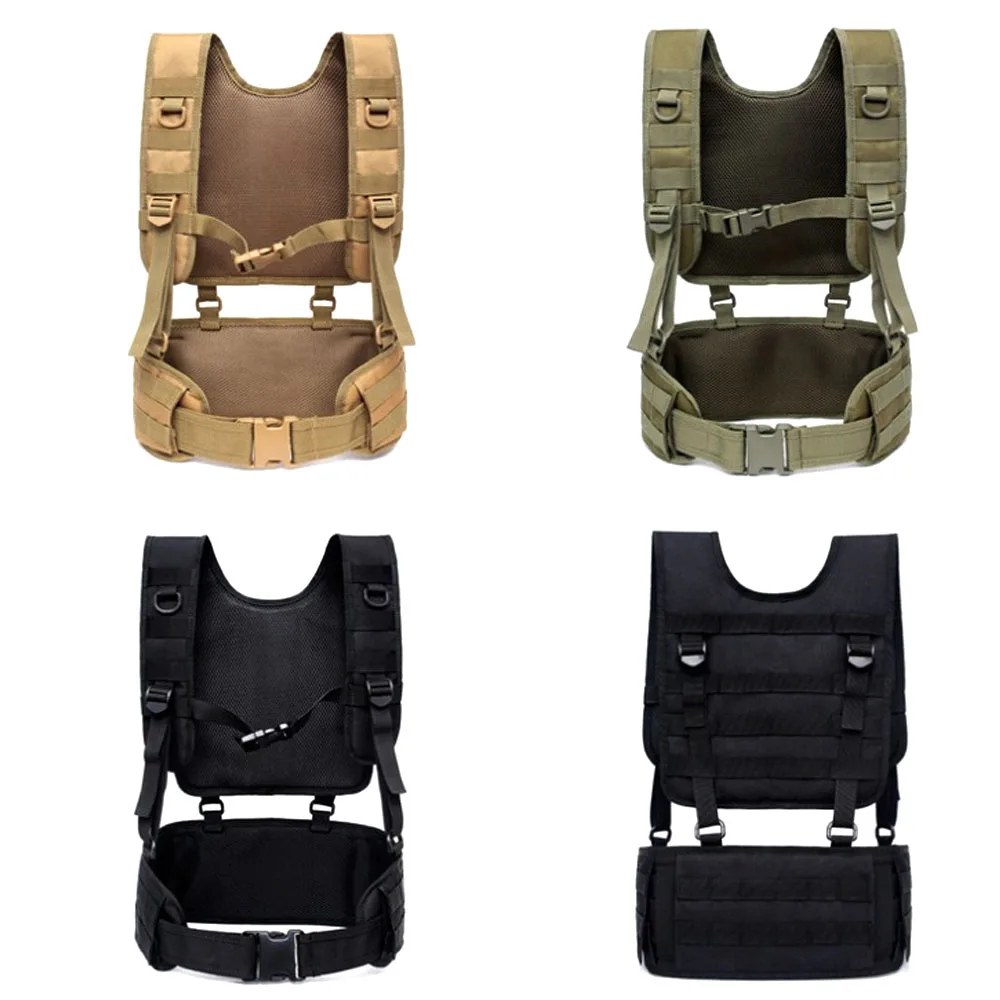 

Hunting Molle Vest Tactical Waist Padded Belt with Harness Paintball Airsoft Chest Rig Vest Outdoor Training Combat Body Armo