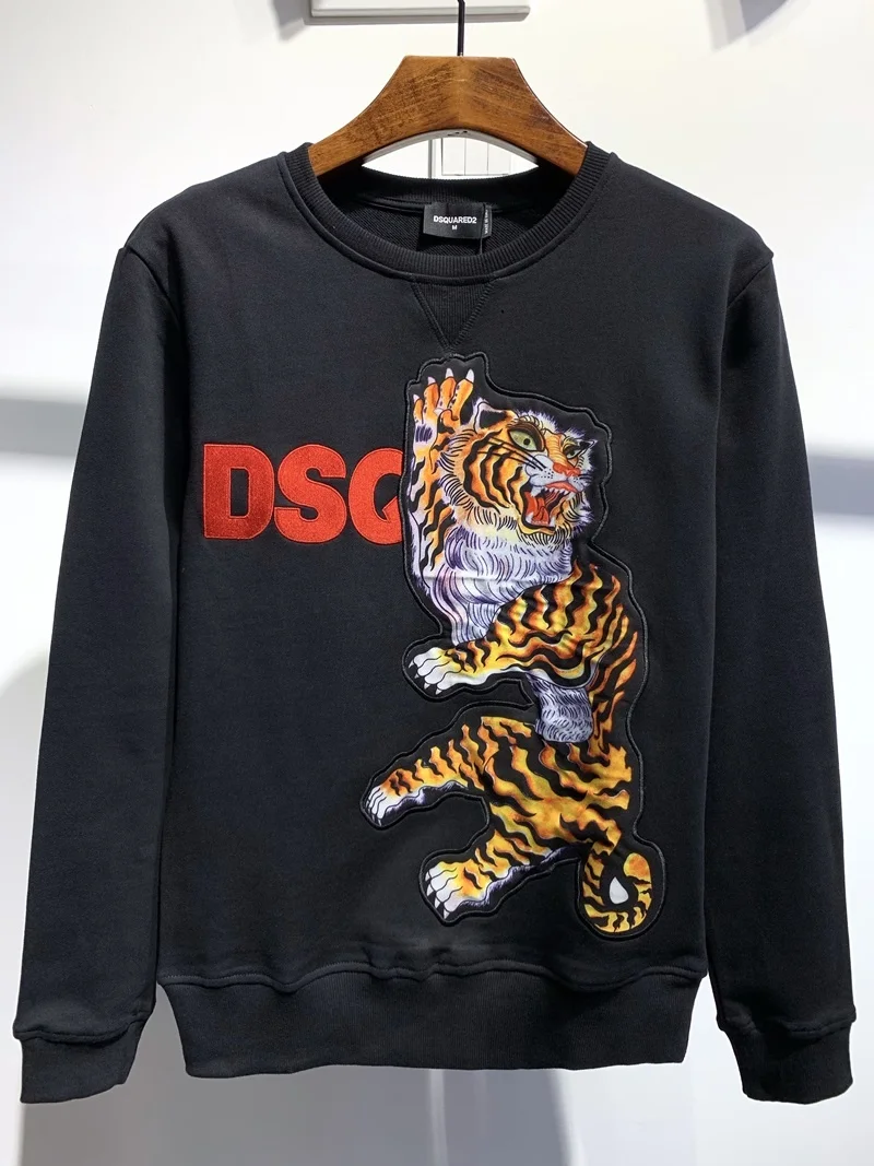 

New Dsquared2 Men's Hip Hop Long Sleeve Cotton High Quality Women/Men's Clothes Crew Neck Printed Letter Street T-shirt