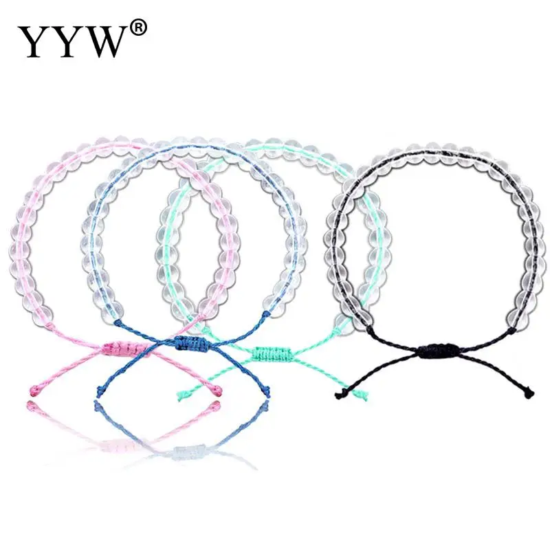 Простой Deisgn женский прозрачный кварцевый браслет нейлоновый шнур цепь